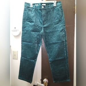 LOFT Green Straight Leg Corduroy Pants